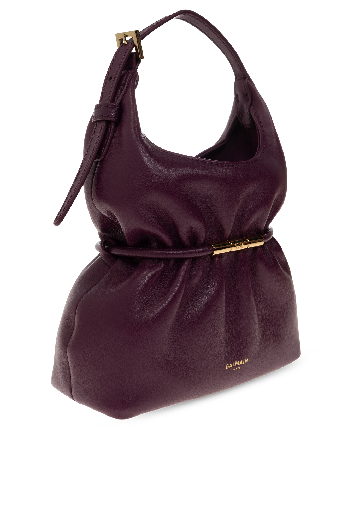 Purple Leather 'Sphynx Mini' bag with logo Balmain - Vitkac France